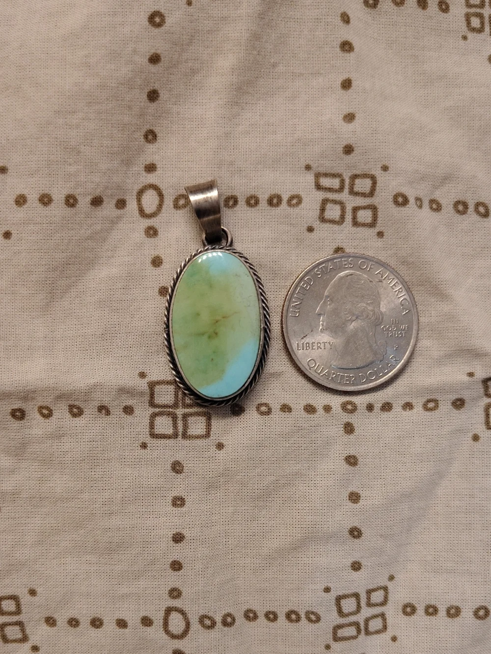 Scott Skeets Palomino Turquoise Pendant